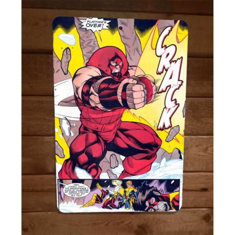 Juggernaut Shockwave Crack 8x12 Metal Wall Sign Marvel Comics